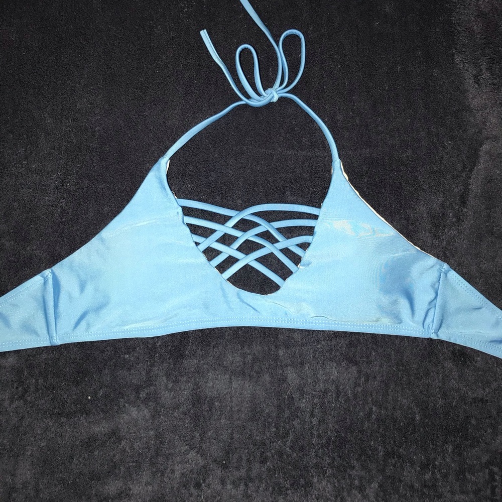 Blue bikini top